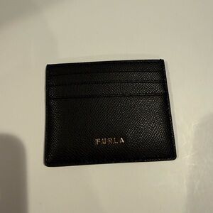 Furla Black Textured Leather Card Holder